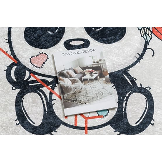 BAMBINO 1129 tappetino lavabile panda per bambini antiscivolo - crema