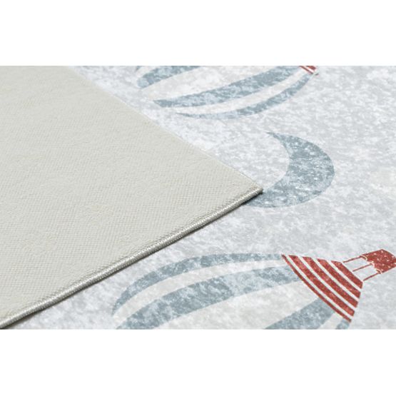 BAMBINO 1349 tappeto lavabile Palloncini, nuvole per bambini antiscivolo - grigio