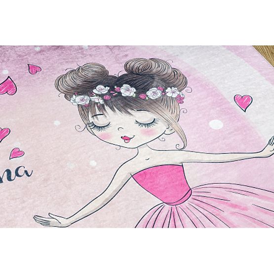 BAMBINO 2161 tappetino lavabile Ballerina, gattino per bambini antiscivolo - rosa