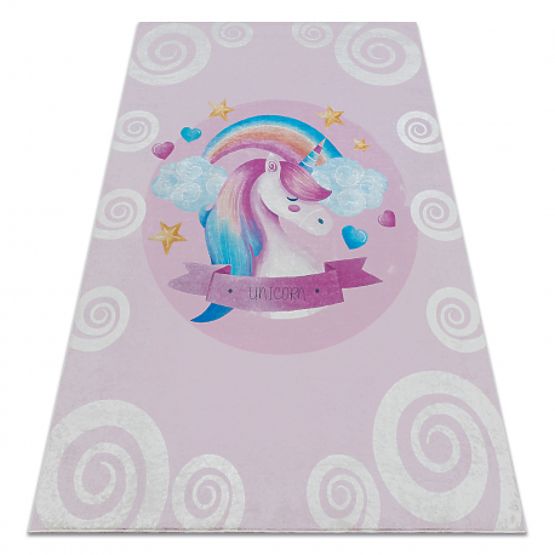 BAMBINO 2533 tappetino da lavaggio Unicorno, arcobaleno per bambini antiscivolo - rosa
