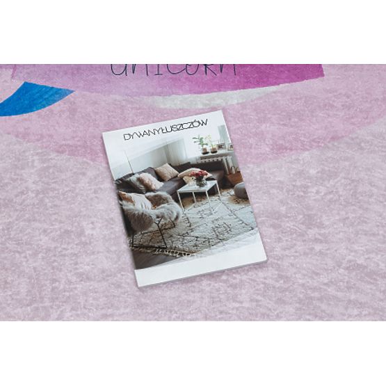 BAMBINO 2533 tappetino da lavaggio Unicorno, arcobaleno per bambini antiscivolo - rosa