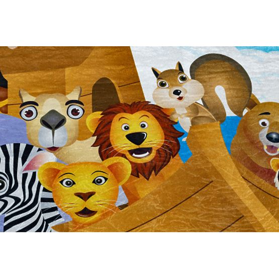 BAMBINO 2685 tappetino da bagno Animali, Nave per bambini antiscivolo - blu / marrone