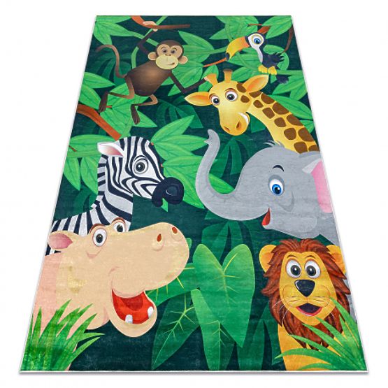 BAMBINO 2705 tappetino da bagno Animali, Africa per bambini antiscivolo - verde / marrone