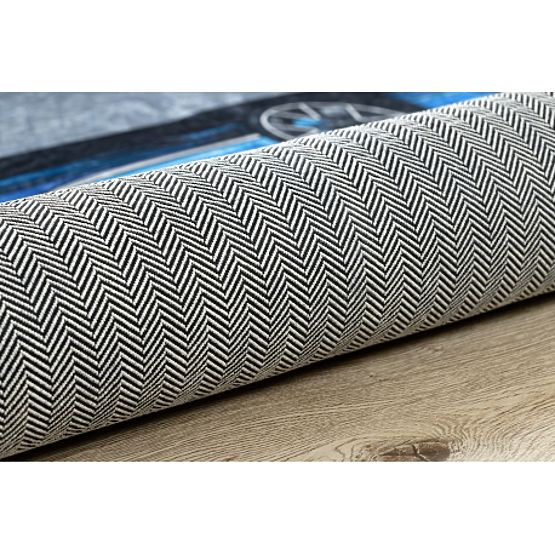 BAMBINO 41730 tappetino da lavaggio Auto, corsa per bambini antiscivolo - grigio / blu