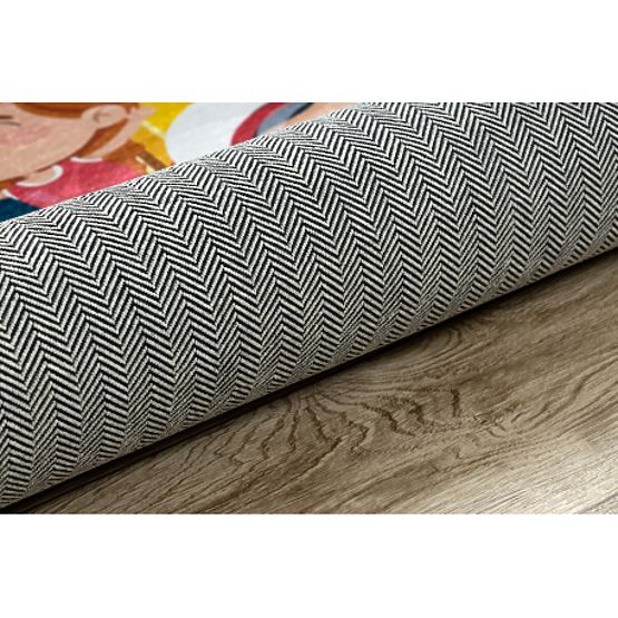 BAMBINO 42810 tappetino lavabile Razzo, pianeti per bambini antiscivolo - blu/marrone