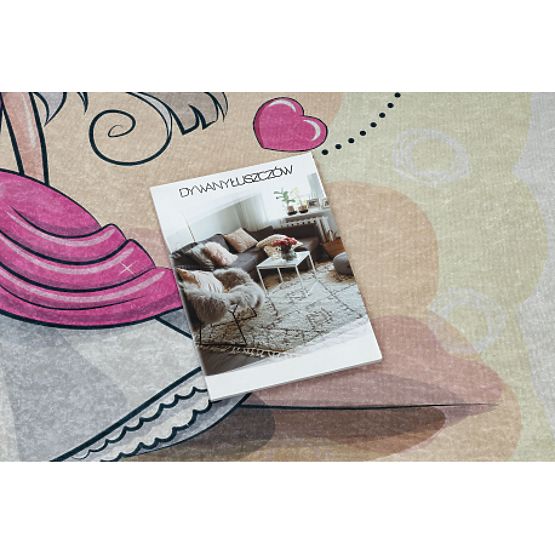 BAMBINO 43020 tappeto da bagno Principessa, stelle per bambini antiscivolo - crema / rosa