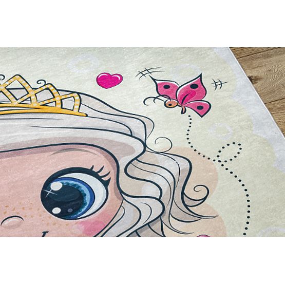 BAMBINO 43020 tappeto da bagno Principessa, stelle per bambini antiscivolo - crema / rosa