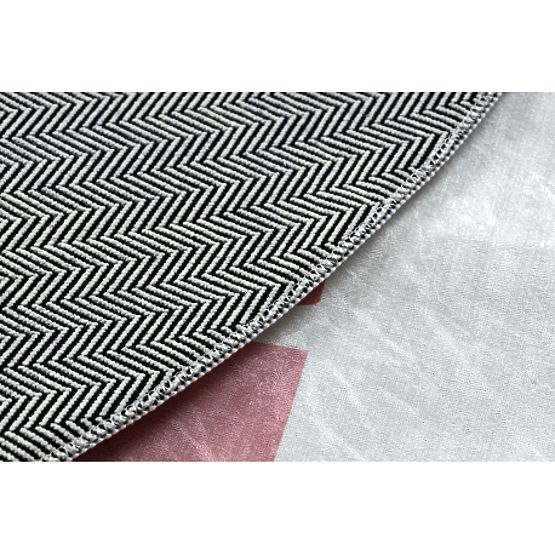 BAMBINO 47810 tappetino rotondo lavabile Arcobaleno, punti per bambini antiscivolo - bianco / rosa