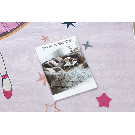 BAMBINO 48060 tappetino da bagno Principessa, stelle per bambini antiscivolo - rosa