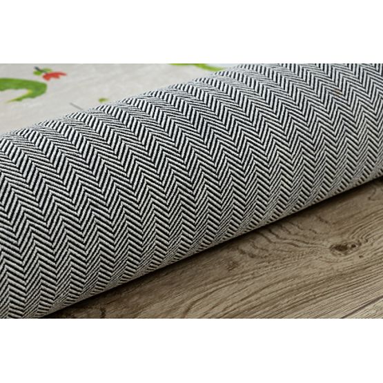 BAMBINO 50230 tappeto lavabile Zoo, strada per bambini antiscivolo - beige / verde