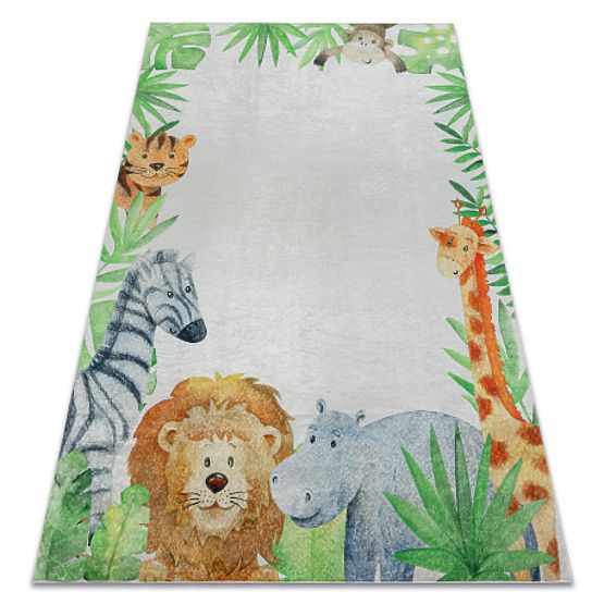 BAMBINO 54090 tappetino da bagno Animali, Africa per bambini antiscivolo - bianco / verde