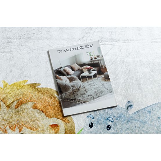 BAMBINO 54090 tappeto rotondo da lavaggio Animali, Africa per bambini antiscivolo - bianco / verde