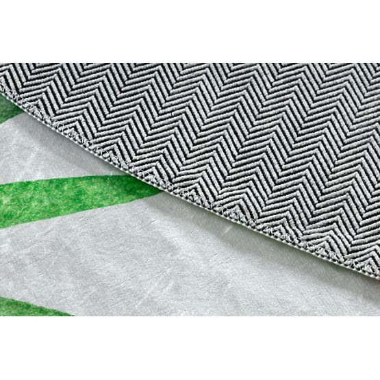 BAMBINO 54090 tappeto rotondo da lavaggio Animali, Africa per bambini antiscivolo - bianco / verde