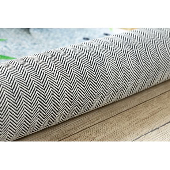 BAMBINO 54090 tappeto rotondo da lavaggio Animali, Africa per bambini antiscivolo - bianco / verde