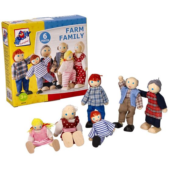 Bambole per casa delle bambole, famiglia di 6 persone