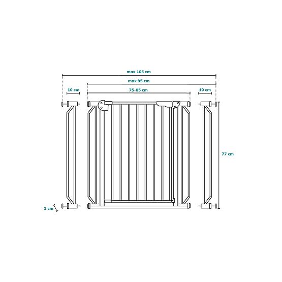 Barriera di sicurezza per porte/scale - bianca