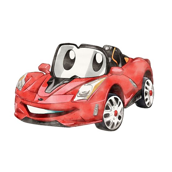 Baule per giocattoli Daria bianco con stampa Auto da corsa