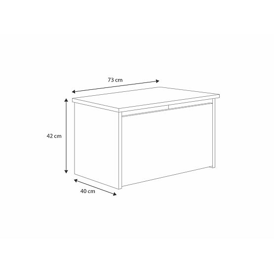 Baule per giocattoli Daria bianco con stampa Elefantino