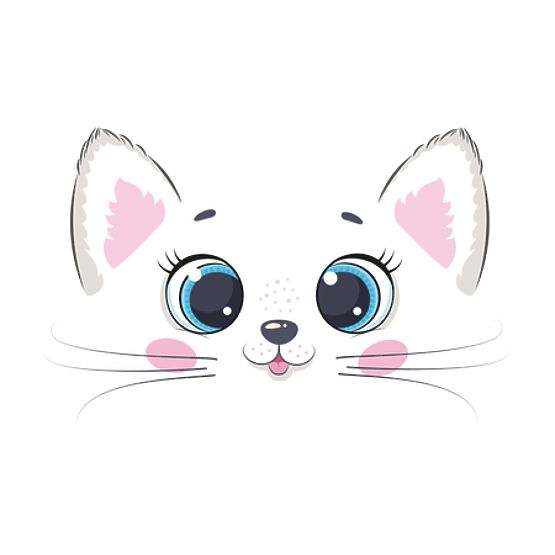 Baule per giocattoli Daria bianco con stampa Pink Cat