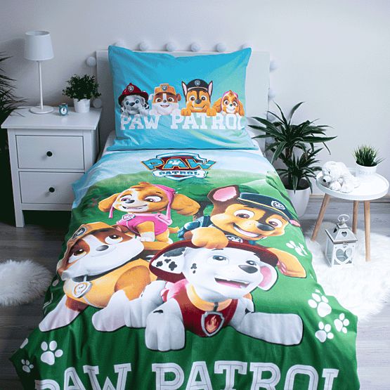 Biancheria da letto con effetto luminoso Paw Patrol 140 x 200 cm + 70 x 90 cm