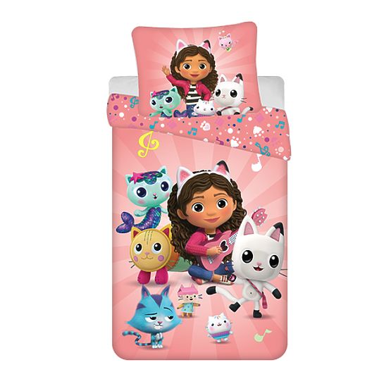 Biancheria da letto per bambini Gabby's Dollhouse 140x200 cm + 70x90 cm
