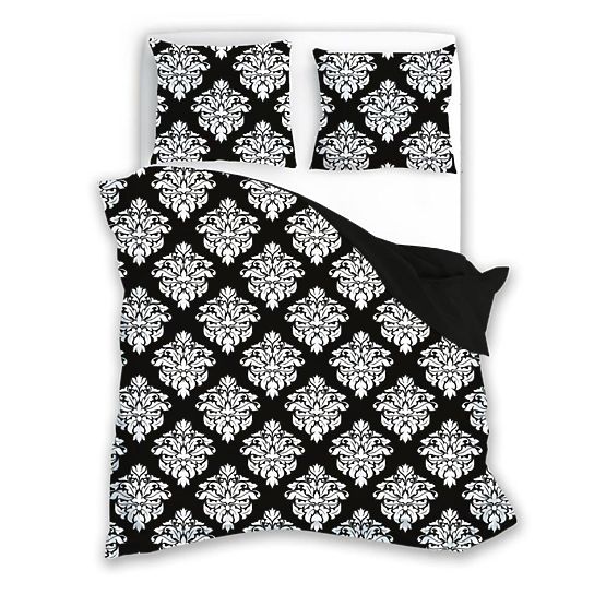 Biancheria da letto in cotone Glamour bianco e nero 140x200cm + 70x90cm