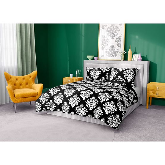 Biancheria da letto in cotone Glamour bianco e nero 140x200cm + 70x90cm