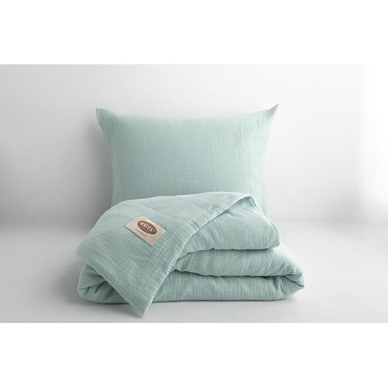 Biancheria da letto in mussola 140x200 cm + 70x90 cm azzurro
