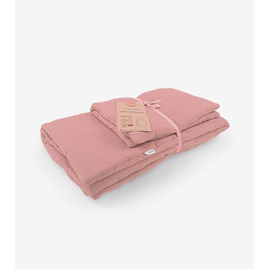 Biancheria da letto in mussola con imbottitura Hawaii-rosa