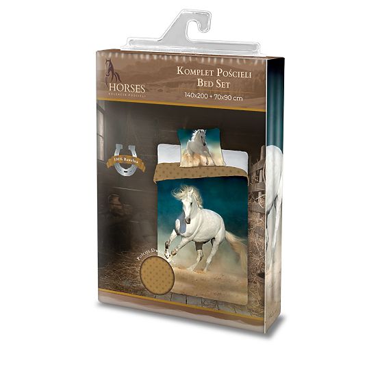 Biancheria da letto per bambini 140x200 cm + 70x90 cm Cavallo bianco
