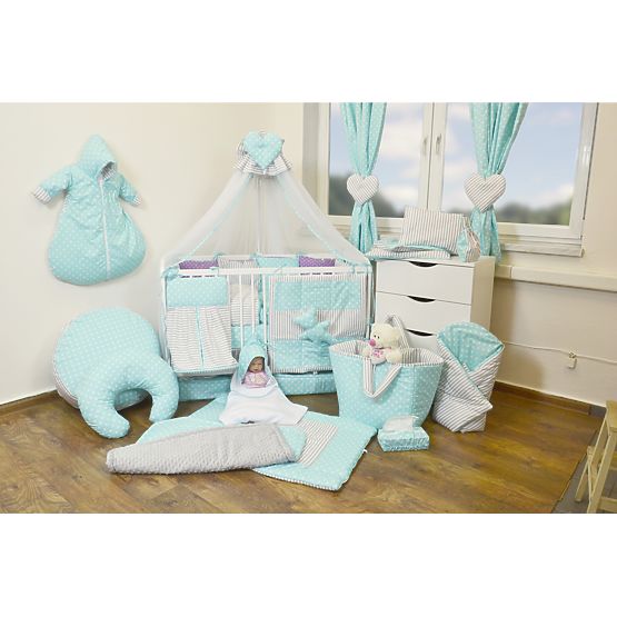 Biancheria da letto per neonati grigio menta