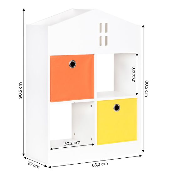 Biblioteca domestica con contenitori