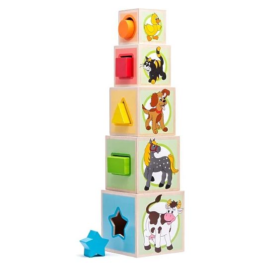 Bicchieri di legno - torre con sorter