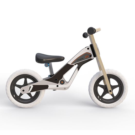 Bicicletta senza pedali in legno Drake - bianco e nero
