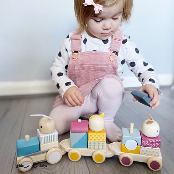 Bigjigs Baby Treno in legno con animali