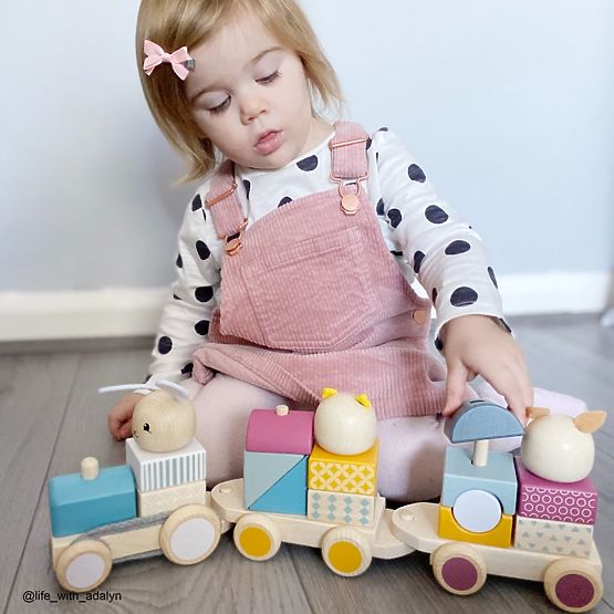 Bigjigs Baby Treno in legno con animali