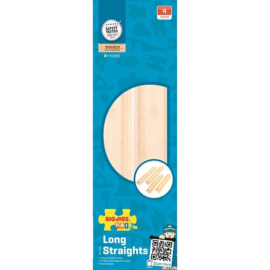 Bigjigs Rail Binari lunghi dritti 21 cm 4 pz
