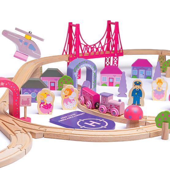 Bigjigs Rail Grande binario del treno delle principesse in legno