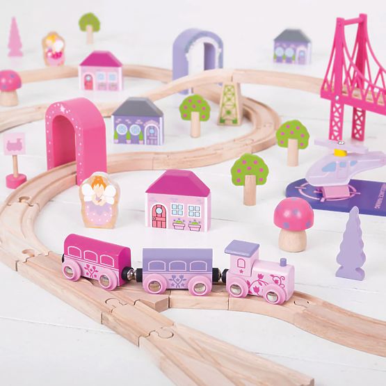 Bigjigs Rail Grande binario del treno delle principesse in legno