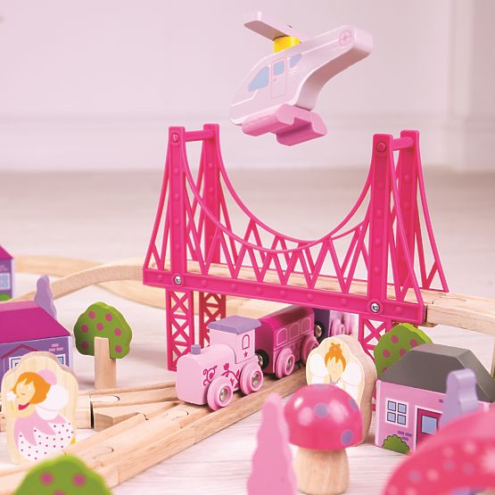 Bigjigs Rail Grande binario del treno delle principesse in legno