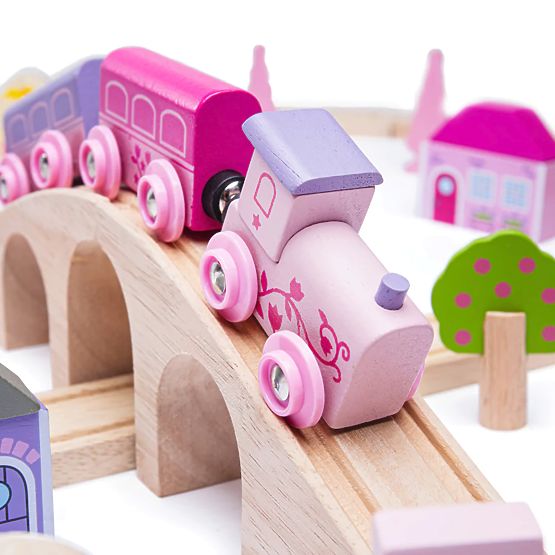 Bigjigs Rail Grande binario del treno delle principesse in legno