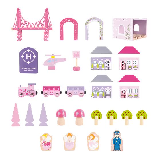 Bigjigs Rail Grande binario del treno delle principesse in legno