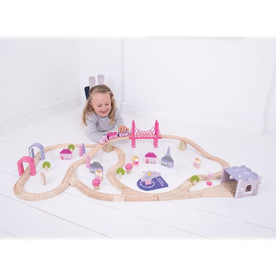 Bigjigs Rail Grande binario del treno delle principesse in legno
