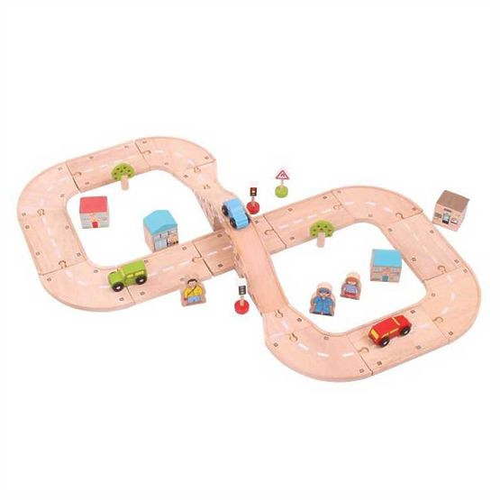 Bigjigs Rail Pista per auto a otto in legno