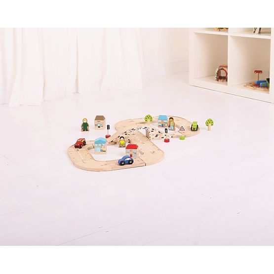 Bigjigs Rail Pista per auto a otto in legno