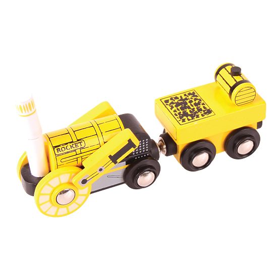 Bigjigs Rail Replica della storica locomotiva Rocket + 2 binari