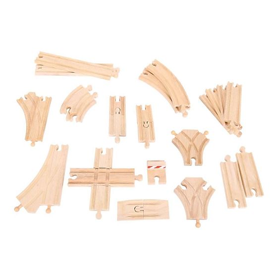 Bigjigs Rail Set di Binari in Legno 25 Pezzi