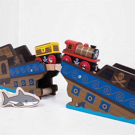 Bigjigs Rail Treno pirata + 3 binari