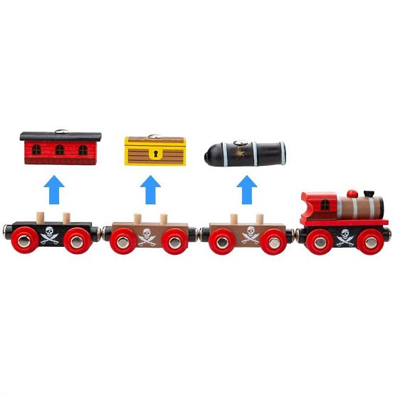 Bigjigs Rail Treno pirata + 3 binari