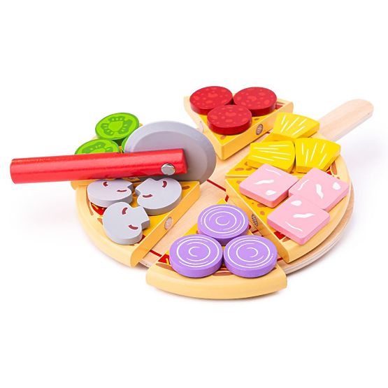 Bigjigs Toys Affettatrice per pizza in legno
